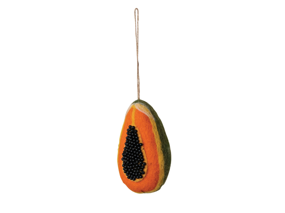 Handmade Wool Felted Papaya