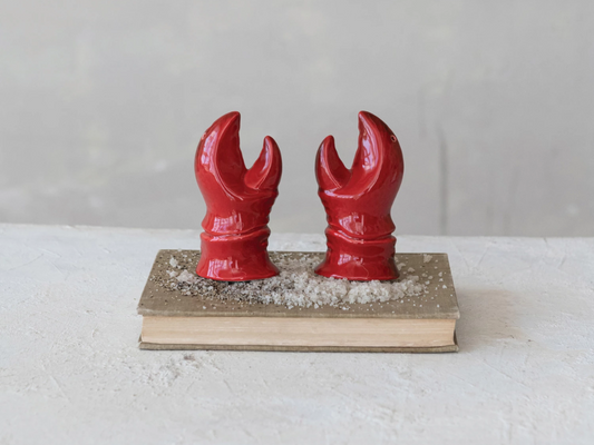 Stoneware Lobster Claw Salt & Pepper Shakers