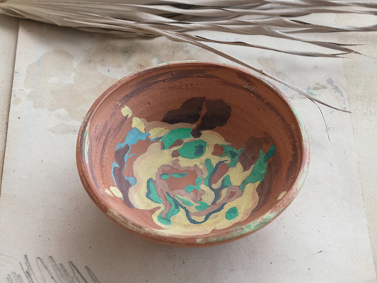 Hand Painted Terra Cotta Decorative Bowl