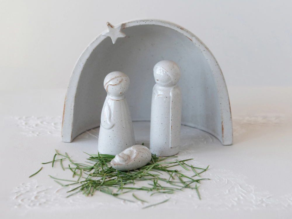 Stoneware Nativity Set