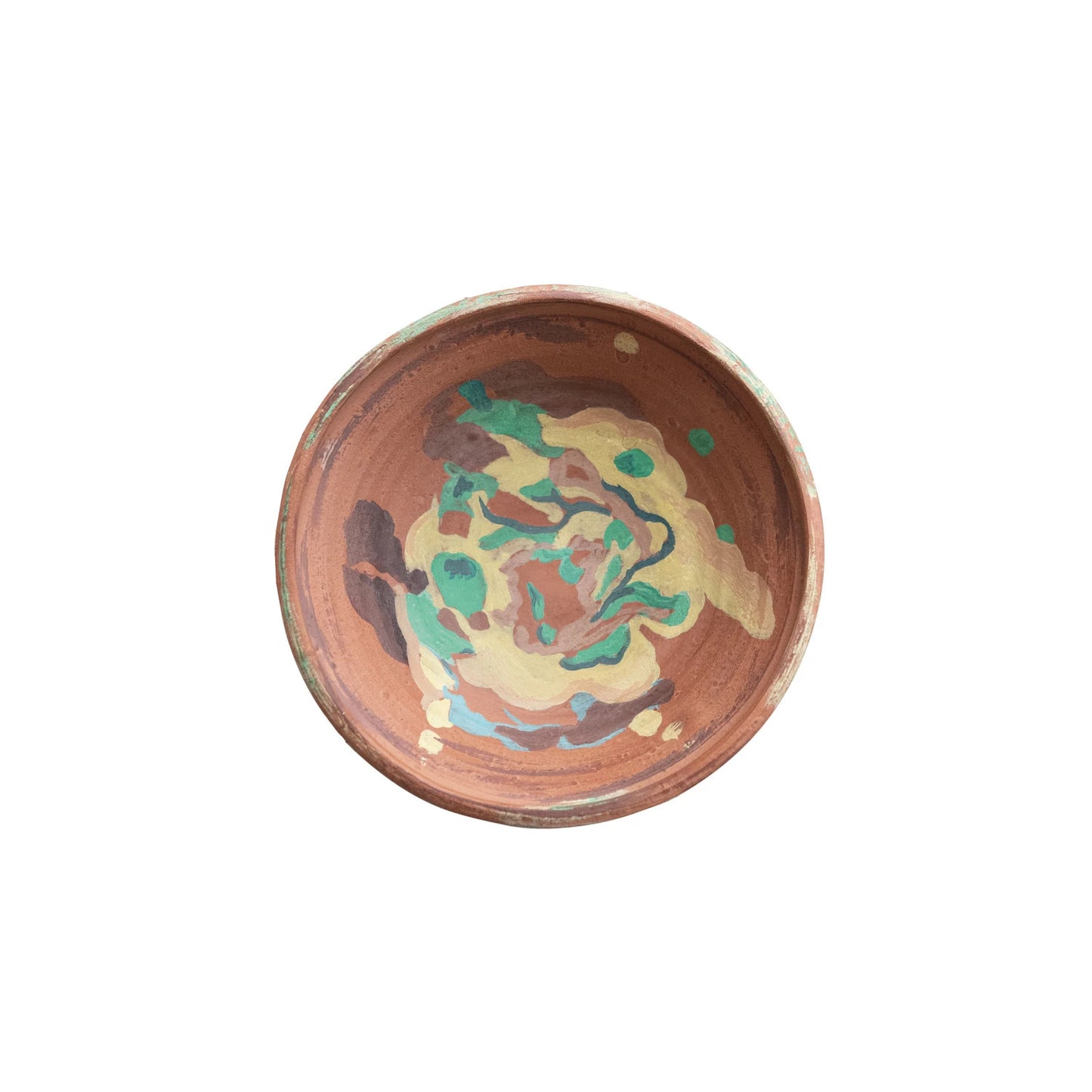 Hand Painted Terra Cotta Decorative Bowl